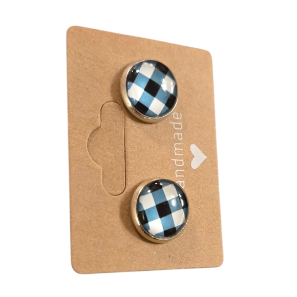 Plaid Earrings - Picture 2 of 3